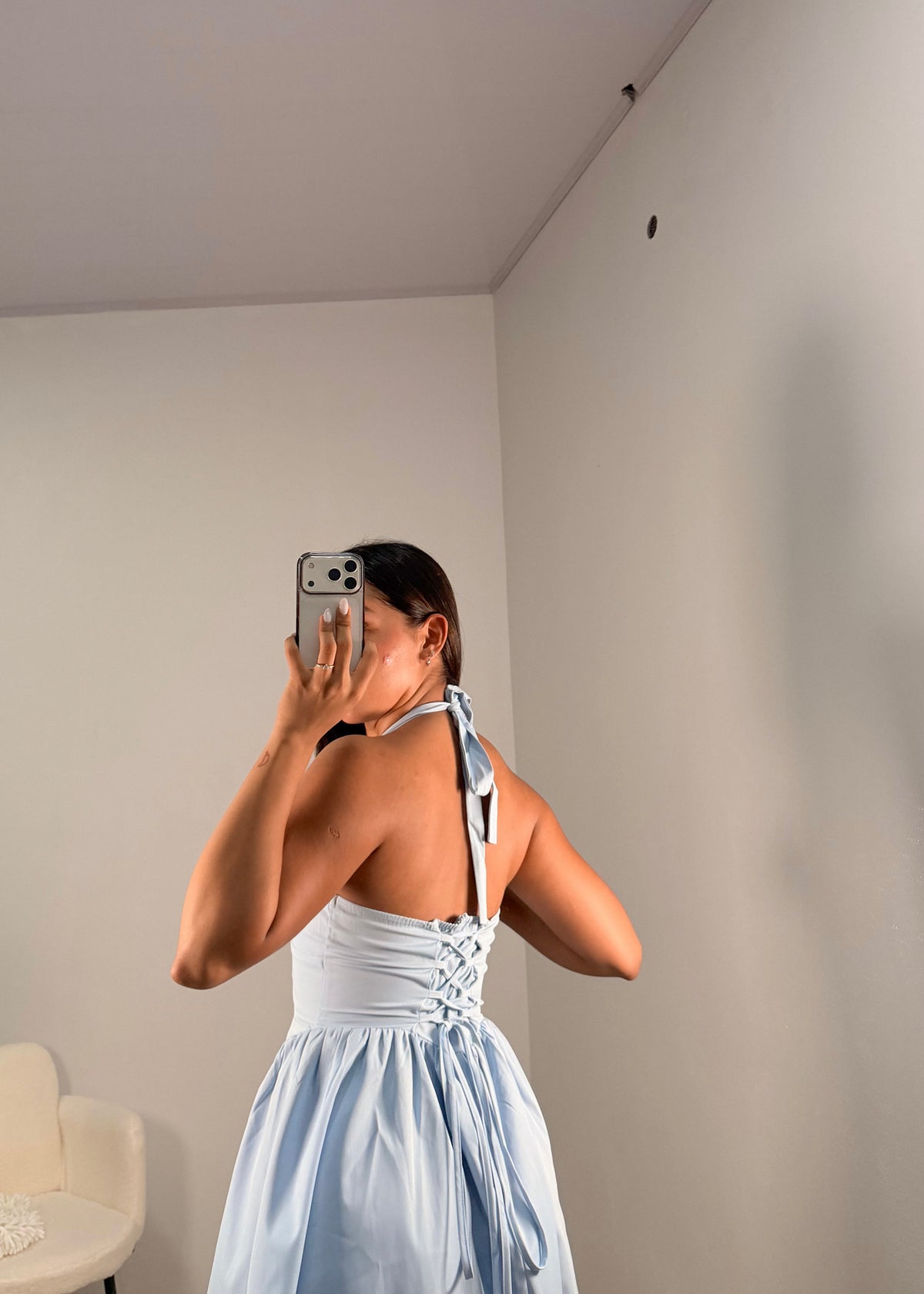 Vestido corto celeste