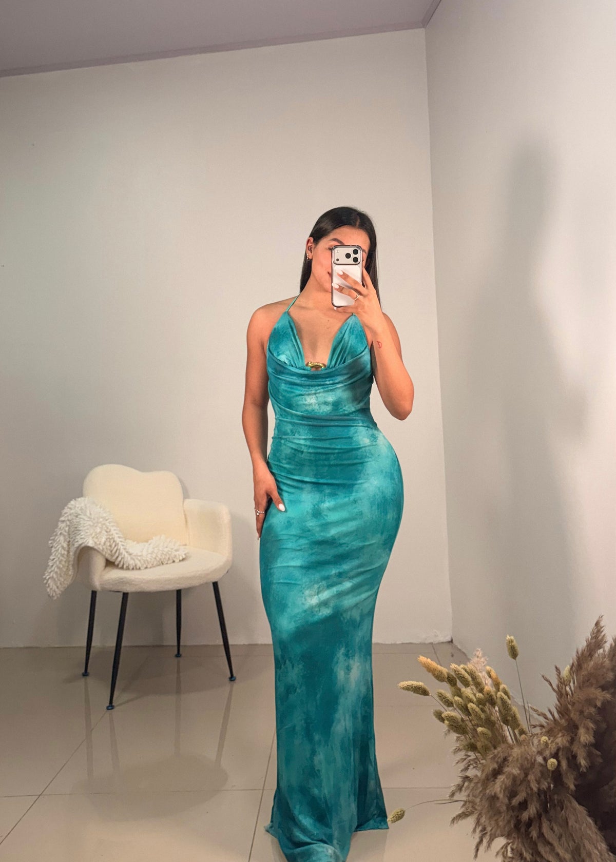 Vestido largo esmeralda