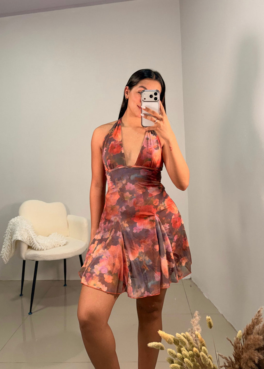 Vestido corto floral