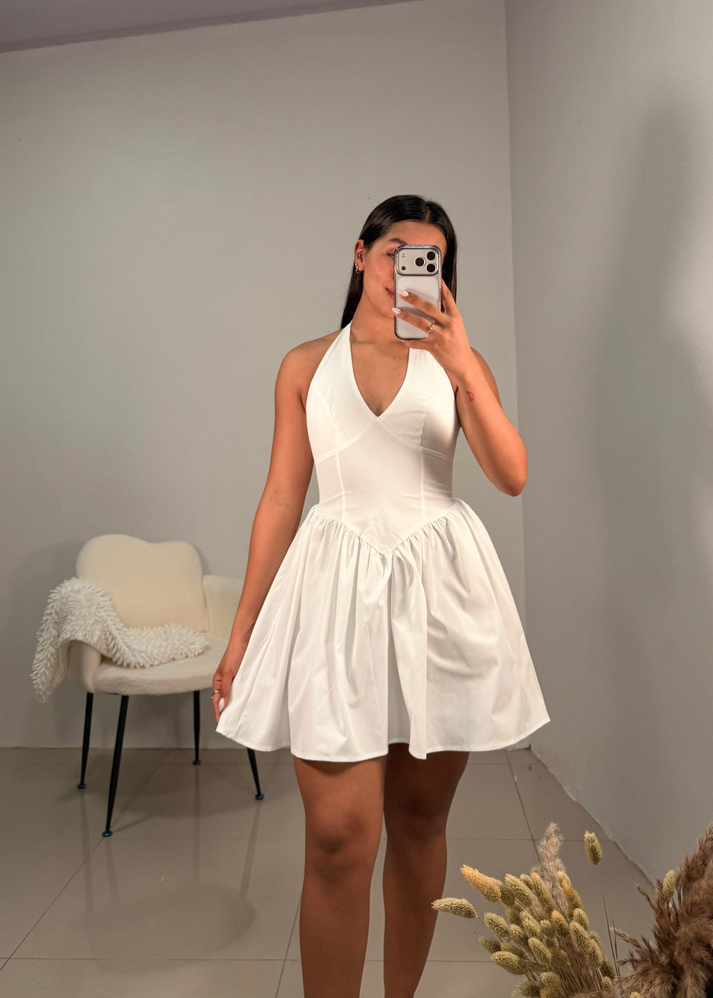 Vestido blanco corto