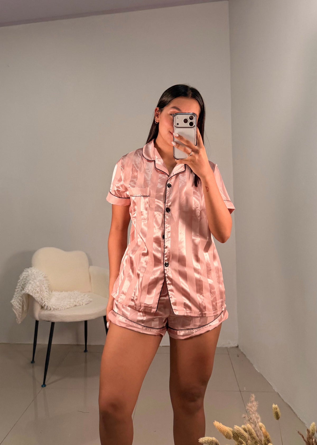 Pijama rosa con short