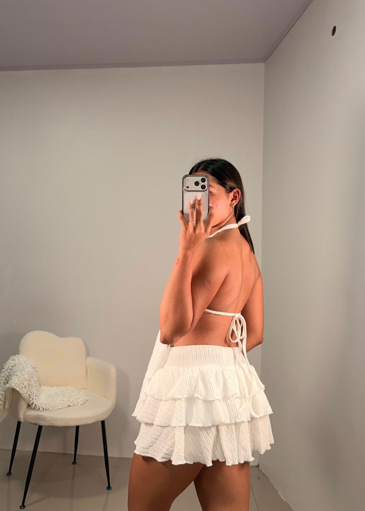Set blanco con falda